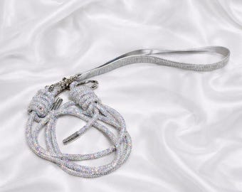 Crystal Rhinestone Dog Leash, Luxury Bling Pet Lead for Small Dogs, Sparkling Jewel Walking Leash, Dog Mom Gift