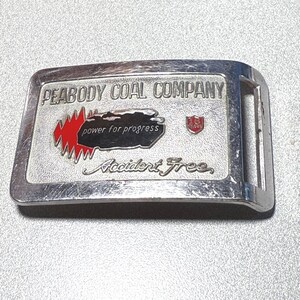 Vintage Peabody Coal Company Accident Free Belt Buckle Coal Mining Mine