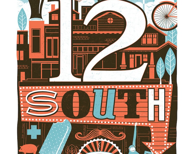 Nashville Neighborhood Poster Series 1 12 SOUTH Etsy