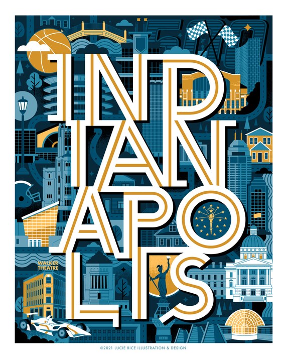 INDIANAPOLIS Poster Etsy