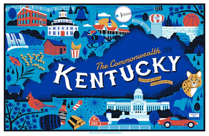 Commonwealth of Kentucky Poster 11x17  Etsy