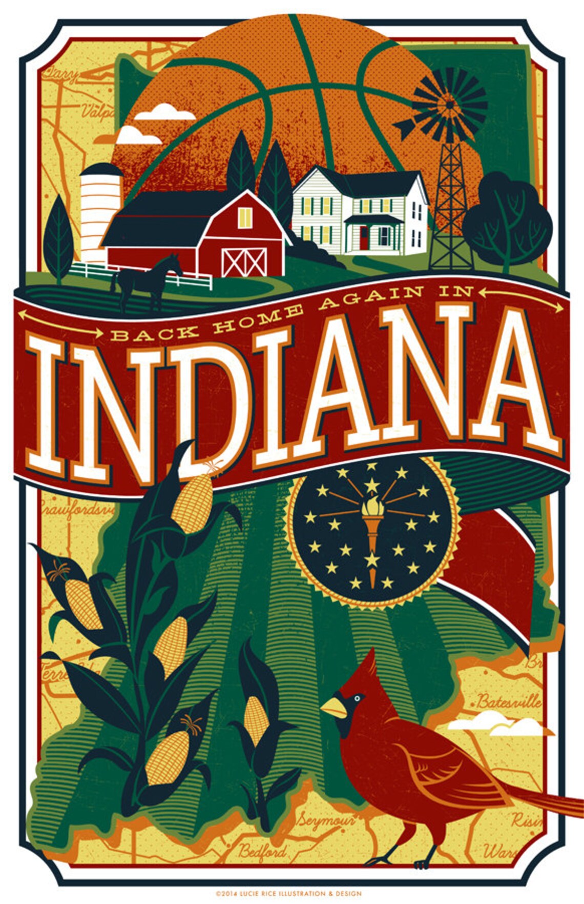 Back Home Again in Indiana Poster Etsy
