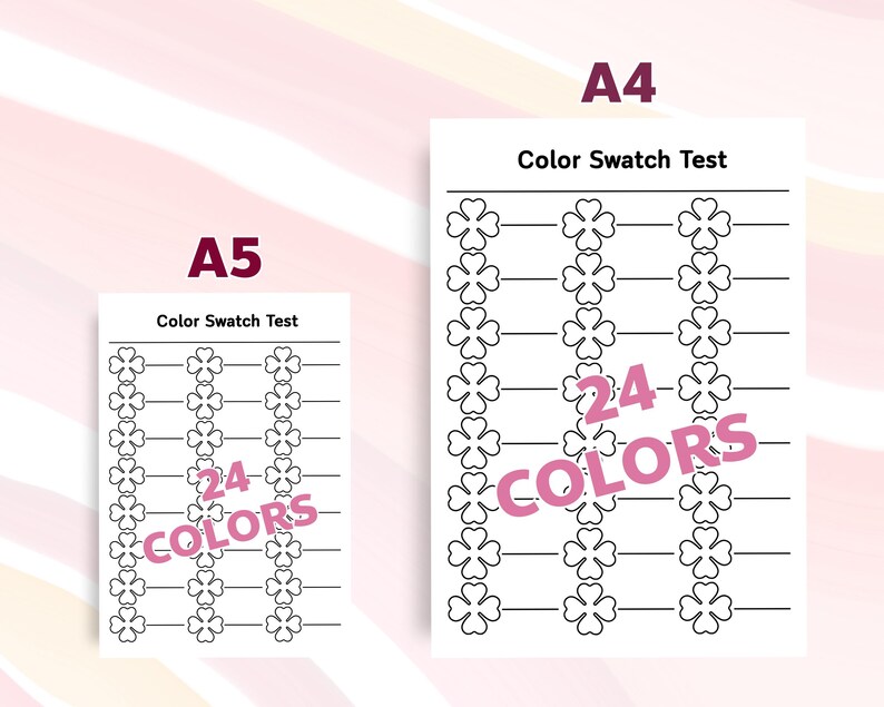Color Swatch Test Color Swatch Chart Printable PDF Paint Marker Watercolor Swatch Test ...