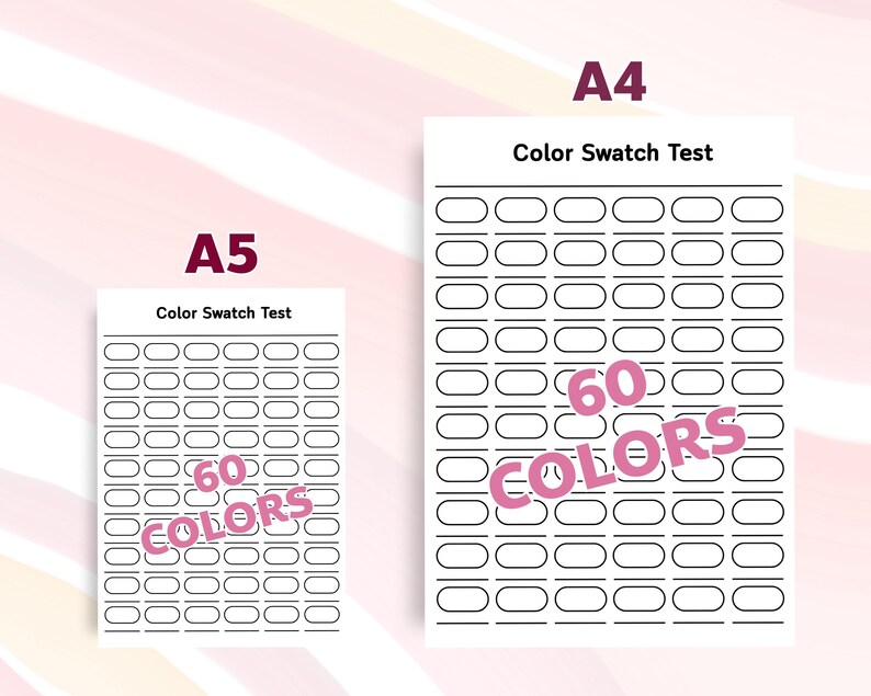 Color Swatch Test Color Swatch Chart Printable PDF Paint Marker Watercolor Swatch Test ...