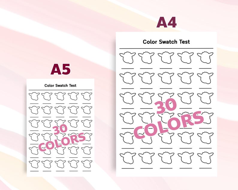 Color Swatch Test Color Swatch Chart Printable PDF Paint Marker Watercolor Swatch Test ...