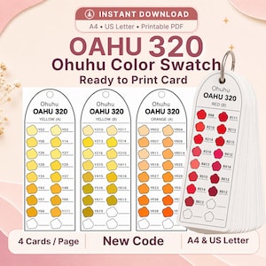 Ohuhu Oahu Swatch Card 320 Colori PDF Stampabile, Nuovo Codice, Download A4 US Letter
