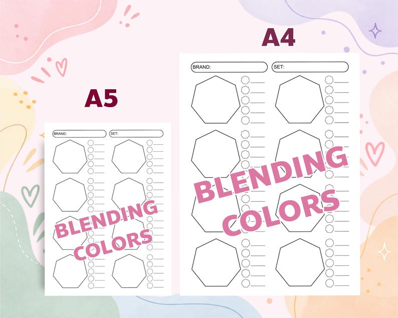 Blank Color Swatch Chart Printable PDF, Marker Blending Practice ...