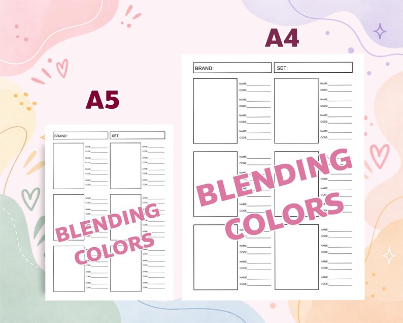 Blank Color Swatch Chart Printable PDF, Marker Blending Practice ...
