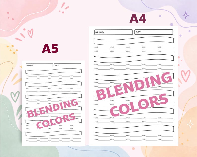Blank Color Swatch Chart Printable PDF, Marker Blending Practice ...