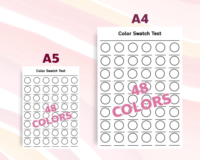 Color Swatch Test Color Swatch Chart Printable PDF Paint Marker Watercolor Swatch Test ...