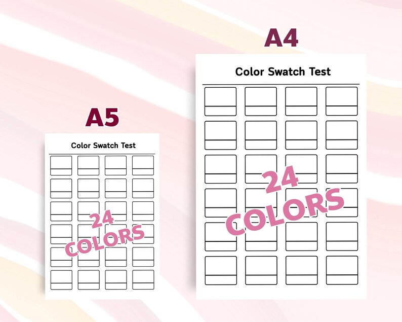 Color Swatch Test Color Swatch Chart Printable PDF Paint Marker Watercolor Swatch Test ...