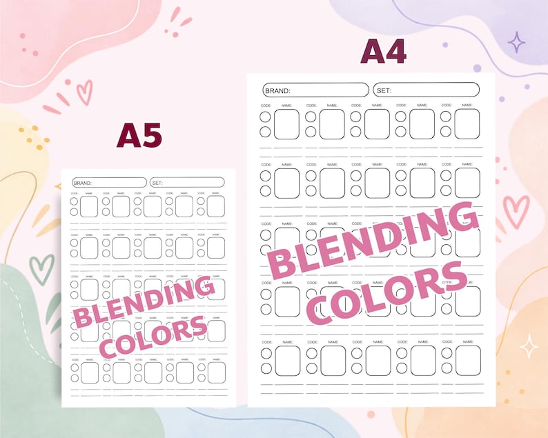 Blank Color Swatch Chart Printable PDF, Marker Blending Practice ...