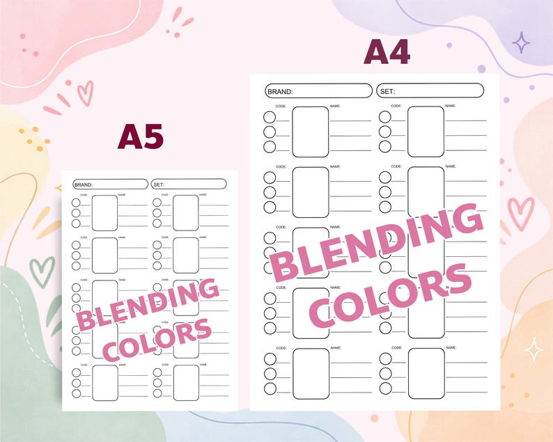 Blank Color Swatch Chart Printable PDF, Marker Blending Practice ...