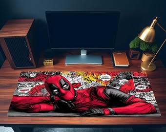 Deadpool Marvel Desk Mat | Gaming Mouse Pad, Large Desk Pad