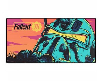 Fallout 76 Desk Mat | Gaming Desk Mat, Retro Sunset Art