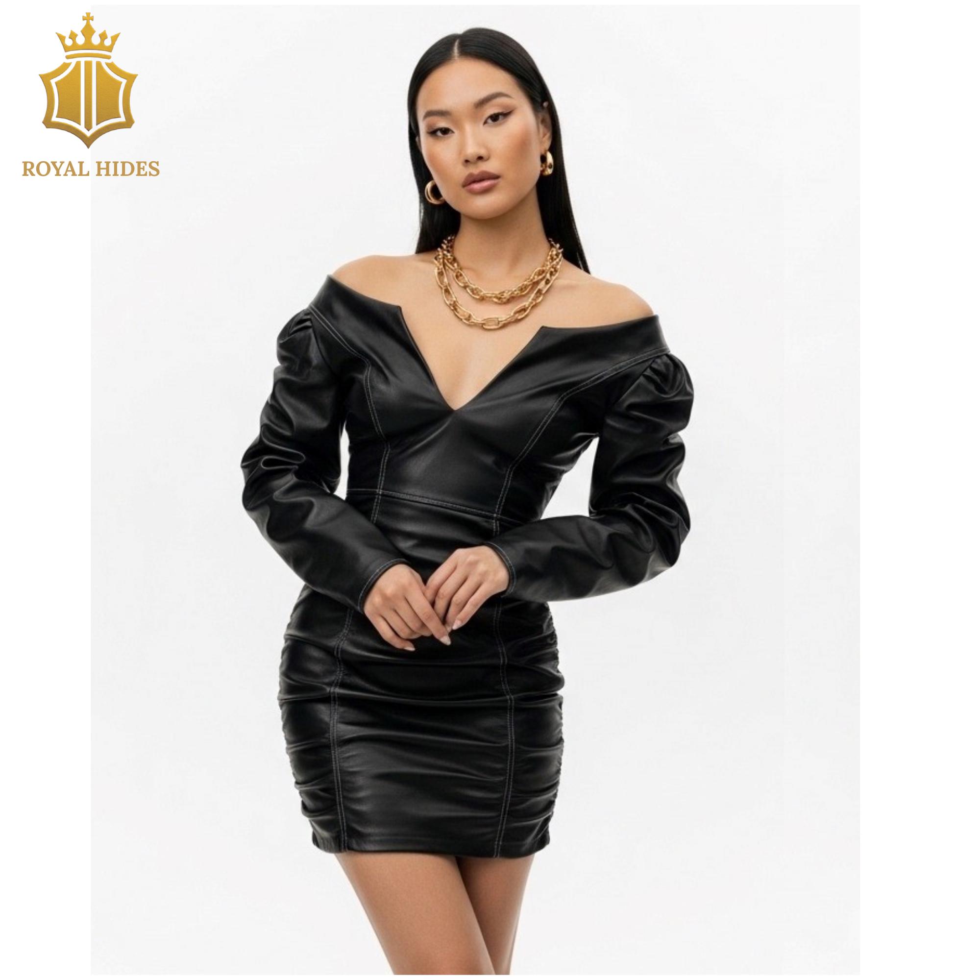 chinese dress ladies Lila Burgundy Faux Leather Plunge-Neck Maxi Dress With Split – Club L  London main image 0