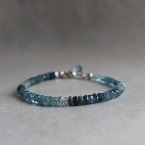 Tide Pool Moss Aquamarine Delicate Bracelet March Birthstone