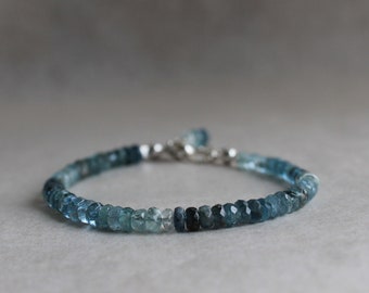 Tide Pool Moss Aquamarine Delicate Bracelet March Birthstone