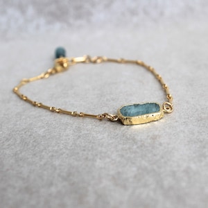 Aquamarin Gold Zarte Armband März Geburtsstein