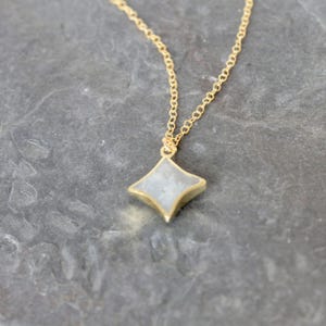 Moonstone Star and Gold Necklace
