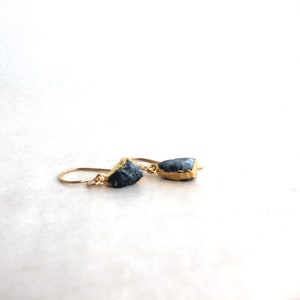 Natural Aquamarine Earrings in Gold March Birthstone