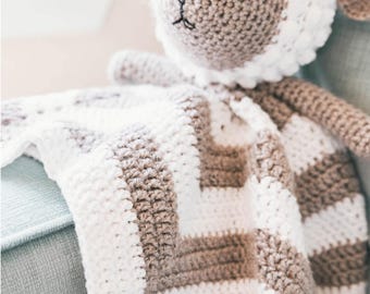 Crochet Lamb Lovey Pattern | Amigurumi Sheep Security Blanket (PDF Pattern)
