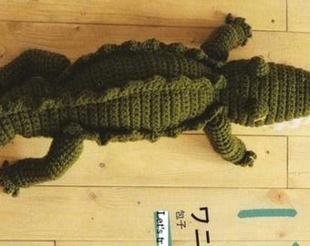 Crocodile Amigurumi Crochet Pattern, Textured Plush Toy PDF (Digital Download)