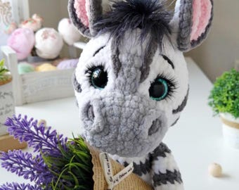 Zebra Amigurumi Crochet Pattern PDF, Stuffed Toy Tutorial (Instant Download)