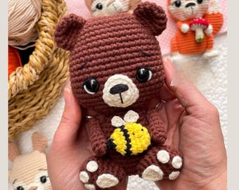 Bear Amigurumi Crochet Pattern – Woodland Teddy Plush Toy (PDF Download)