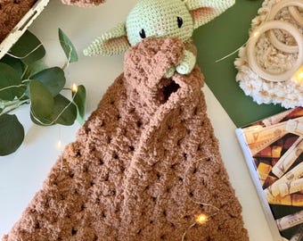 Crochet Alien Lovey Pattern | Amigurumi Baby Security Blanket (Digital Download)