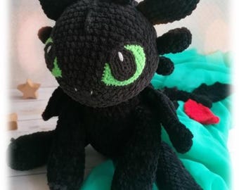 Toothless Night Fury Crochet Pattern – Dragon Amigurumi Plush Toy (PDF Download)