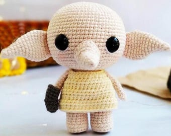 Dobby Amigurumi Crochet Pattern PDF, Elf Doll Inspired by Harry Potter, Cute Fantasy Plush Toy, DIY Amigurumi Doll Tutorial.