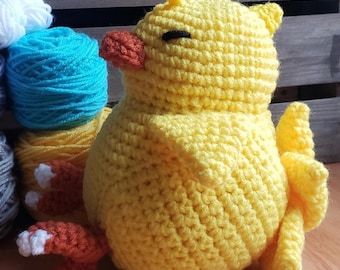 Fat Yellow Bird Crochet Pattern – Chubby Amigurumi Plush (Digital Download)