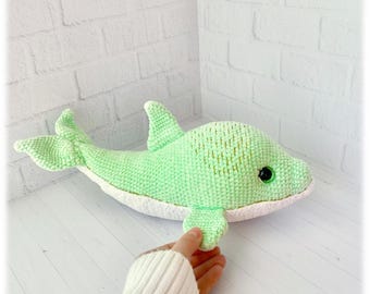 Crochet Dolphin Plush Pattern, Amigurumi Ocean Animal Toy Tutorial (PDF Download)