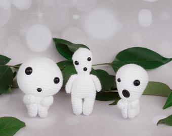 Kodama Crochet Pattern Bundle – Sitting Standing Amigurumi (Digital Download)