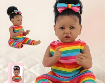 Lifelike Reborn Baby Doll Girl: Realistic Silicone Vinyl Toddler Toy 55cm