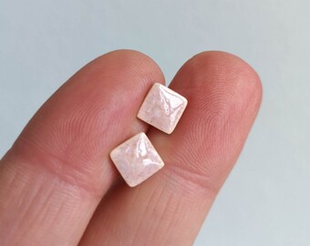 Quadratische Ohrstecker *NUDE* 7x7mm Keramik & Chirurgenstahl - Geschenke für Sie