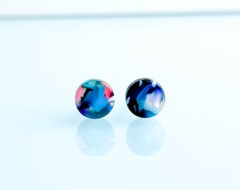 Colorful MINI statement stud earrings - *COLORADO* 8 mm diameter - gifts for him/her