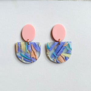 Statement Ohrringe Pastell SUMMER BREEZE  | Ohrstecker Pastellfarben  | bunt gemusterte Ohrhänger | Ohrringe Frühling bunt | Sommer Ohrringe