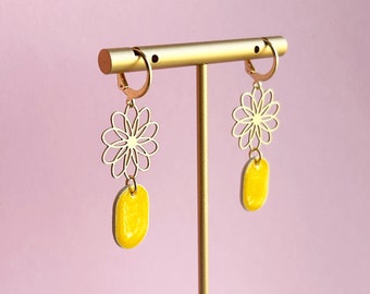 Earrings *GOLDEN SUN* - yellow/gold - UNIQUE - Gifts for her/him