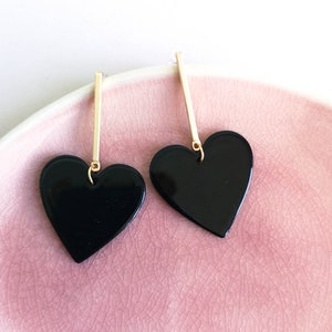 Große Statement Herzohrringe *BLACK HEART*  - Geschenke für Sie