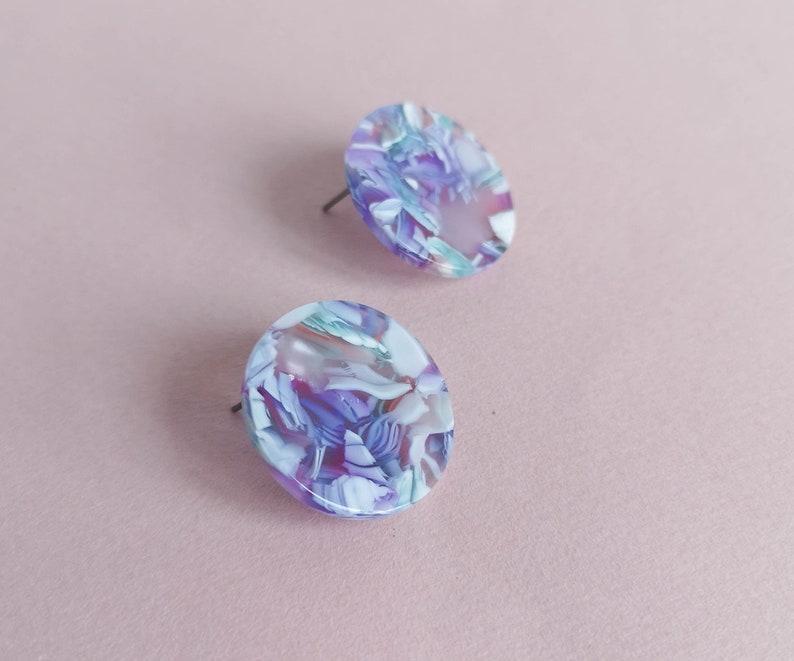 Large statement ear studs pastel dream 24mm diameter SPRING/SUMMER 2023 gifts for her immagine 5