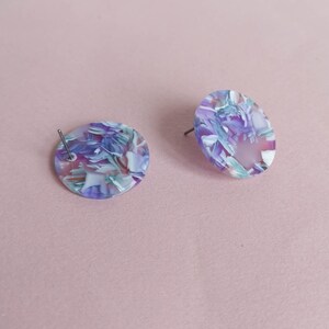 Large statement ear studs pastel dream 24mm diameter SPRING/SUMMER 2023 gifts for her immagine 3