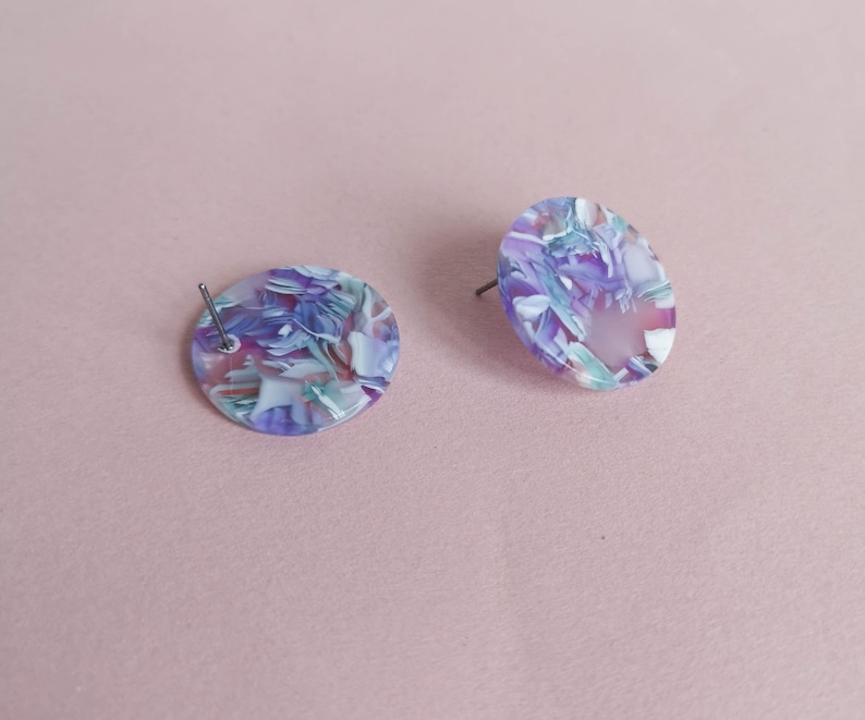 Large statement ear studs pastel dream 24mm diameter SPRING/SUMMER 2023 gifts for her immagine 3