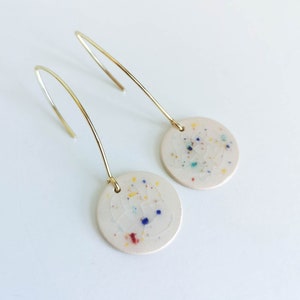 Long earrings *CARNIVAL* Ceramic earrings with colorful sprinkles - gifts for her