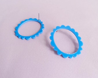 Large Blue Statement Hoop Earrings - SPRING/SUMMER 2022 - Gifts for Her