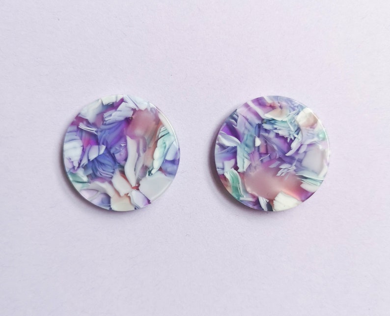 Large statement ear studs pastel dream 24mm diameter SPRING/SUMMER 2023 gifts for her immagine 1