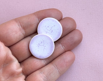 Ceramic stud earrings *LILAC* 23 mm - ceramic & surgical steel - gifts for her