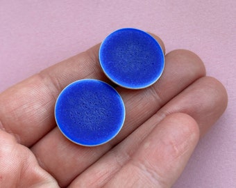 Large statement stud earrings *MAURITIUS* 23 mm ceramic & surgical steel - gifts for her