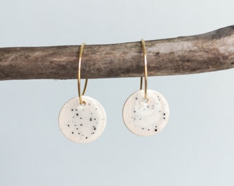Stainless steel Creoles * CIRCLE * - minimalistic ceramic jewelry - gifts for her